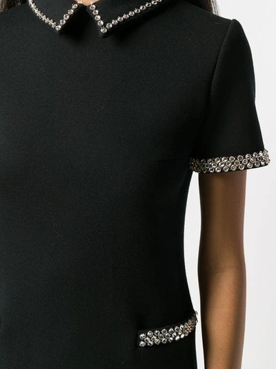 Shop Saint Laurent Embellished Short-sleeve Dress In Black