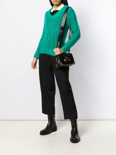 Shop Prada Chunky Knit Jumper In F077u  Smeraldo