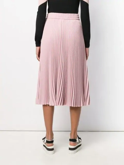 Shop Red Valentino Drawstring Pleated Midi Skirt In Pink