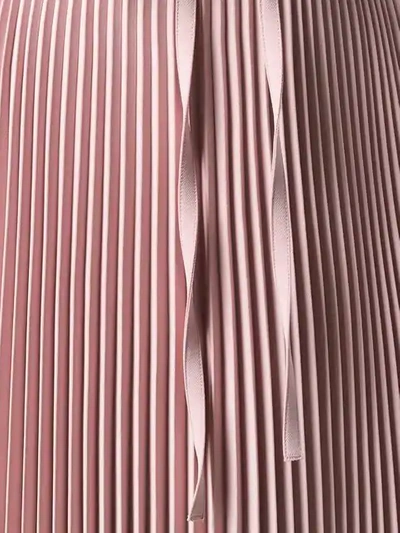 RED VALENTINO DRAWSTRING PLEATED MIDI SKIRT - 粉色