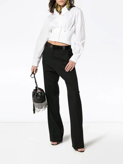 Shop Off-white Cropped Fitted Shirt