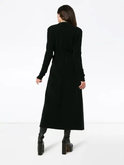 Shop Rick Owens Full Length Wool Yak Blend Knitted Cardigan In Black