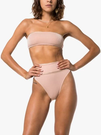 Shop Adriana Degreas Bandeau High-waisted Bikini In Pink