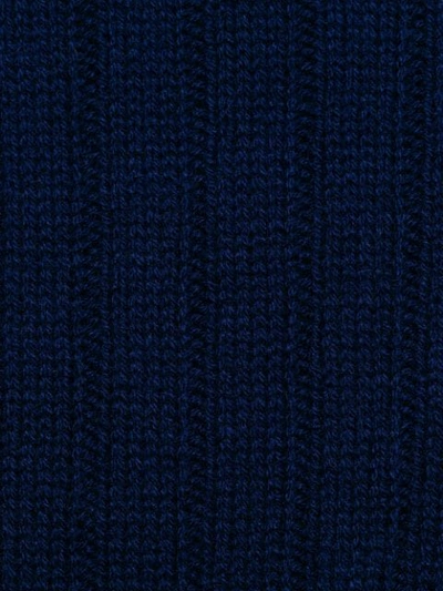 Prada Two-tone Ribbed Cashmere Turtleneck Sweater In Blue