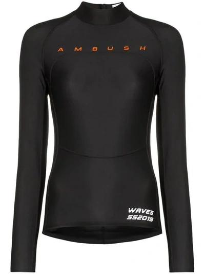 Shop Ambush Logo Print Scuba Top In Black