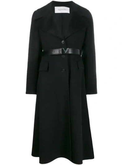 Shop Valentino Cashmere Single-breasted Coat In Black
