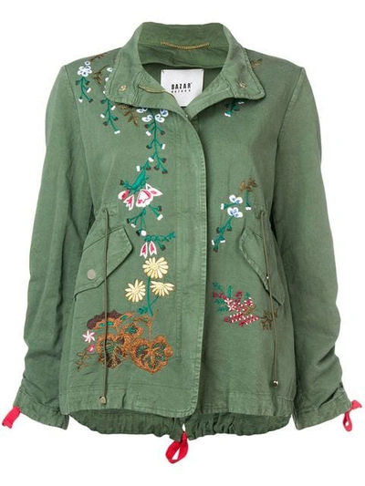 Shop Bazar Deluxe Floral-embellished Jacket - Green