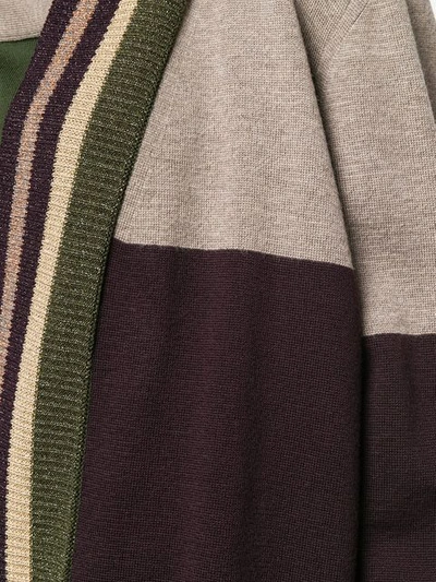 Shop Antonio Marras Stripe Detail Cardigan In Neutrals