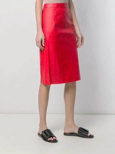 Shop Joseph High-rise Pencil Skirt In Red
