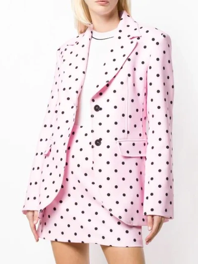 Shop Vivetta Polka Dot Print Blazer In Pink