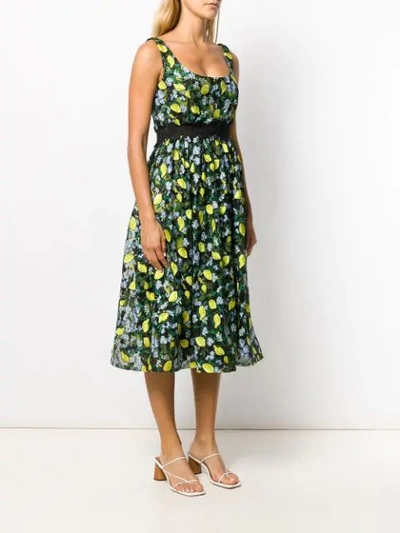 Shop Diane Von Furstenberg Lemon Print Dress In Lemcb Lemons Collage Black 