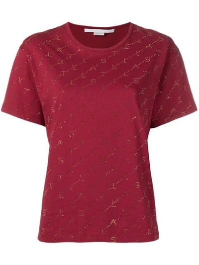 Shop Stella Mccartney Embellished Monogram T-shirt In Red