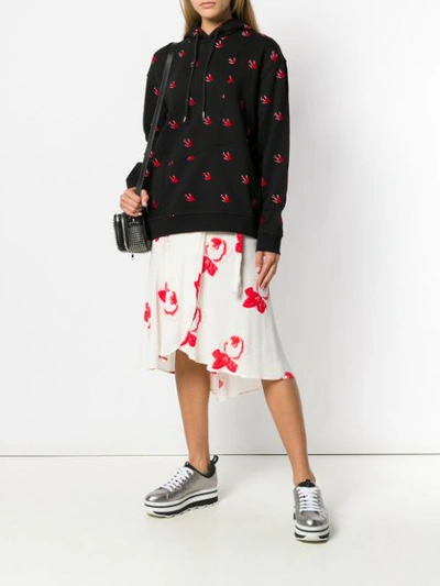 Shop Mcq By Alexander Mcqueen Swallow Print Hooded Sweatshirt In Black