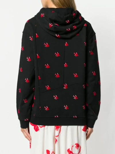 Shop Mcq By Alexander Mcqueen Swallow Print Hooded Sweatshirt In Black