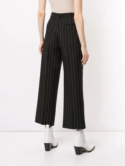 Shop Nehera Publyn Pinstripe Canvas Trousers In Black