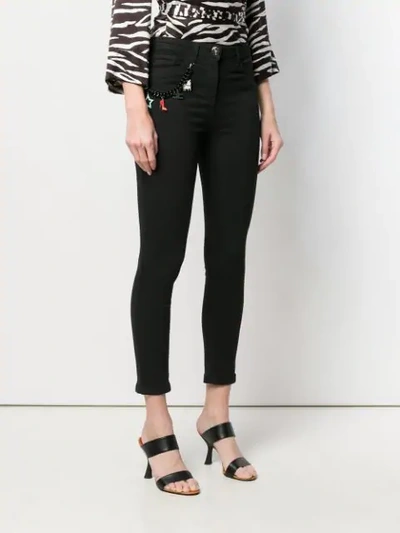 Shop Elisabetta Franchi Charms Detail Skinny Jeans - Black