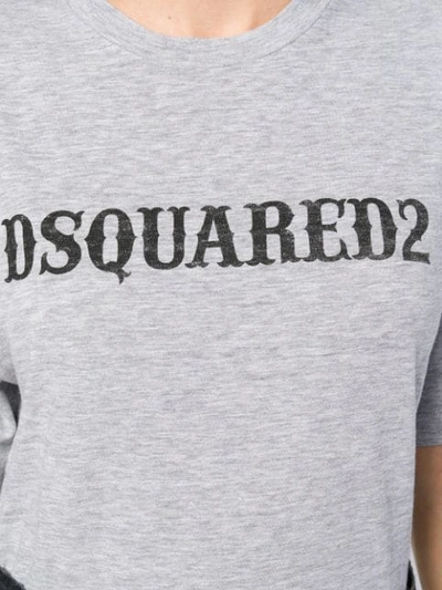 Shop Dsquared2 Logo T-shirt In Grey