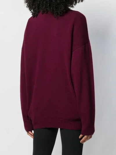 Shop Balenciaga Embroidered Logo Jumper In Red