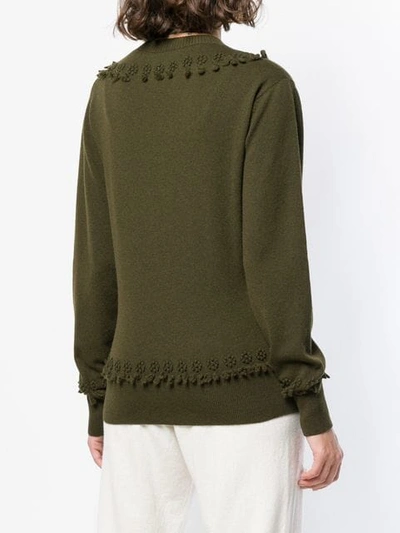 Shop Barrie Embroidered V-neck Pullover In Green