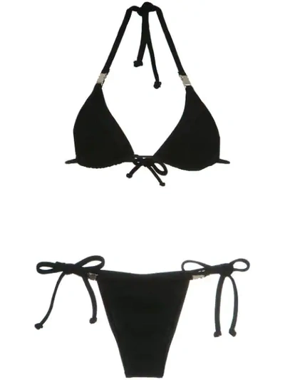 Shop Amir Slama Buckle Bikini Set In Black