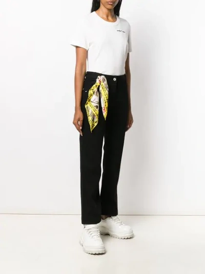 Shop Off-white Scarf Detail Flared Jeans In Black