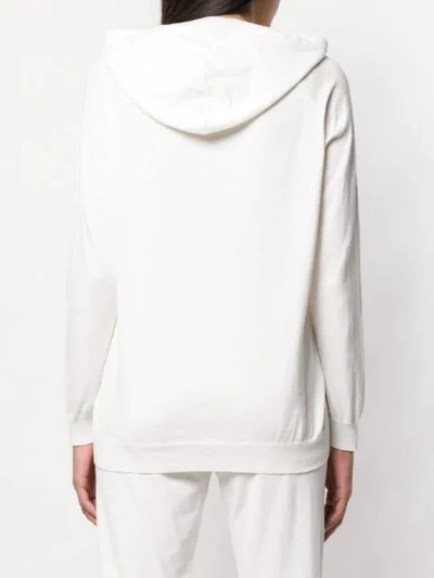 Shop P.a.r.o.s.h Knit Hoodie In White