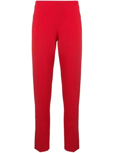Shop Antonio Berardi Mid-rise Slim Trousers In Red