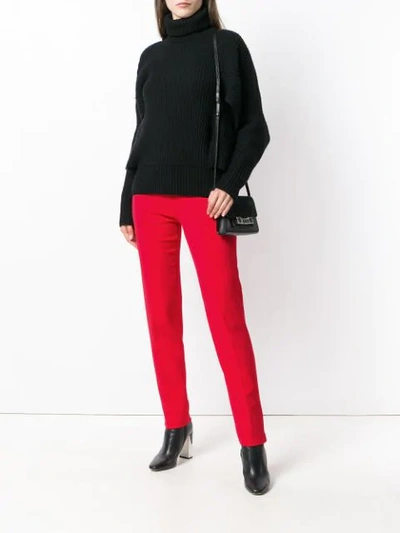 Shop Antonio Berardi Mid-rise Slim Trousers In Red