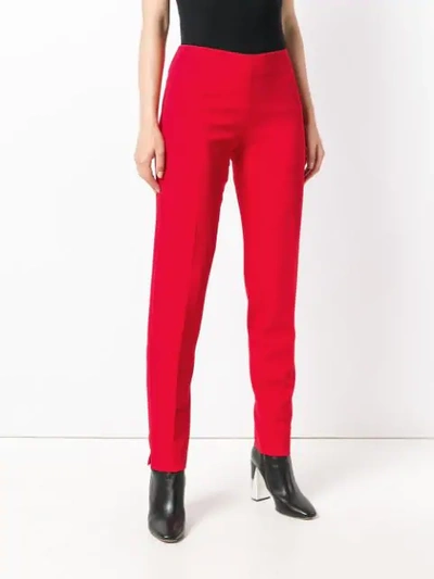 Shop Antonio Berardi Mid-rise Slim Trousers In Red