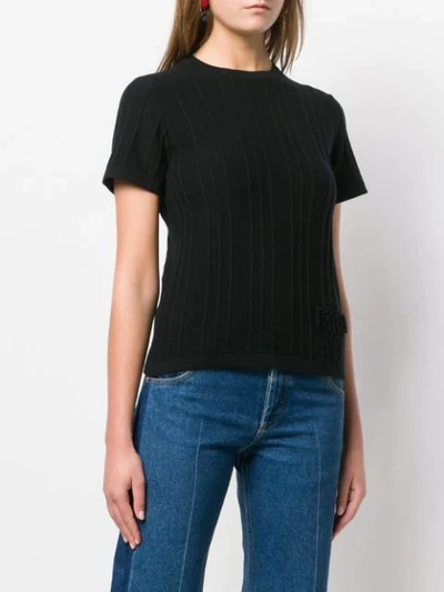 Shop Barrie Cashmere Ribbed Knit Top In Black