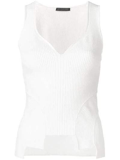 Shop Alexander Mcqueen Ribbed Knit Vest In White