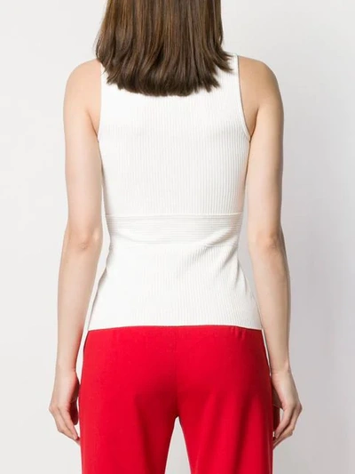 Shop Alexander Mcqueen Ribbed Knit Vest In White