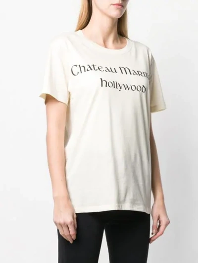 Shop Gucci Chateau Marmont T-shirt In Neutrals