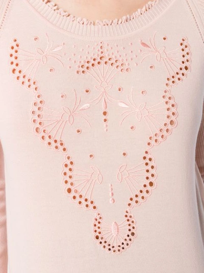 Shop Fendi Embroidered Jumper In Neutrals