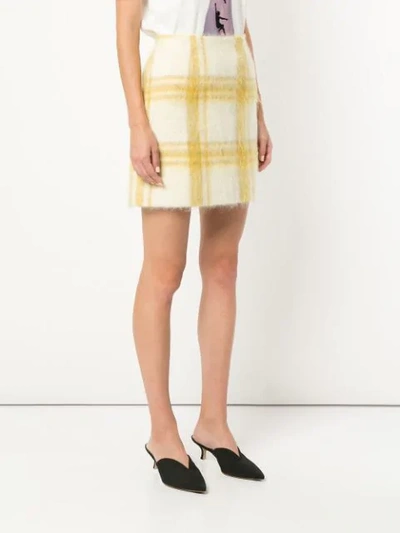 Shop Alexa Chung Checked Mini Skirt - Yellow