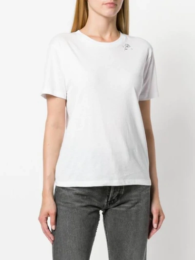 Shop Saint Laurent T-shirt Mit Rosen-print In White