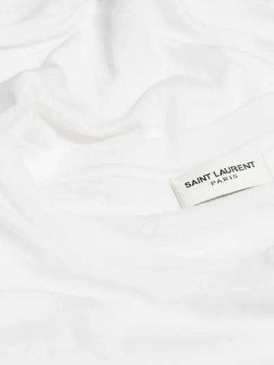 Shop Saint Laurent T-shirt Mit Rosen-print In White