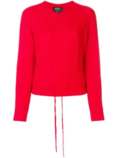 Shop Apc Ribbed Knit Cropped Top In Red