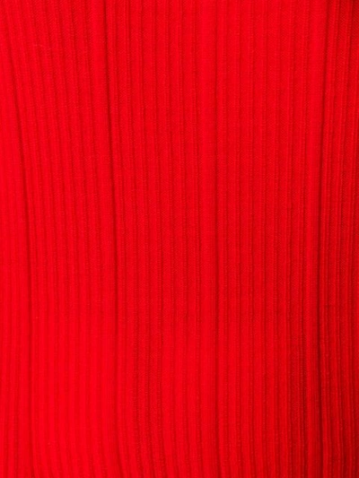 Shop Apc Ribbed Knit Cropped Top In Red