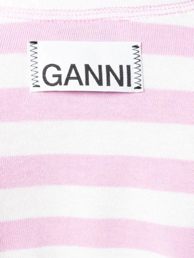 Shop Ganni Striped Top In Pink