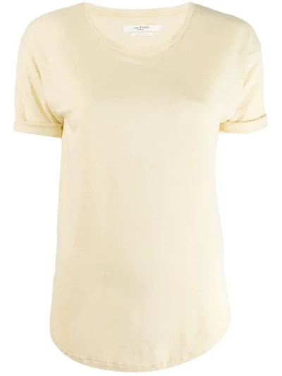 Shop Isabel Marant Étoile Short-sleeve Fitted Top In Yellow