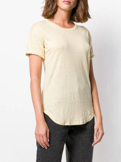 Shop Isabel Marant Étoile Short-sleeve Fitted Top In Yellow