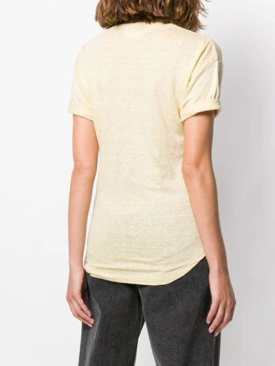 Shop Isabel Marant Étoile Short-sleeve Fitted Top In Yellow