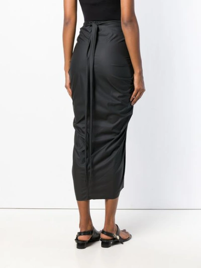 Shop Rick Owens Draped Midi Skirt In Black