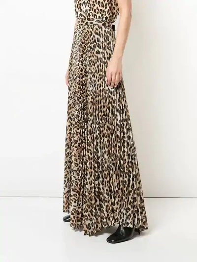 Shop Alice And Olivia Katz Maxi Pleated Skirt In Brown