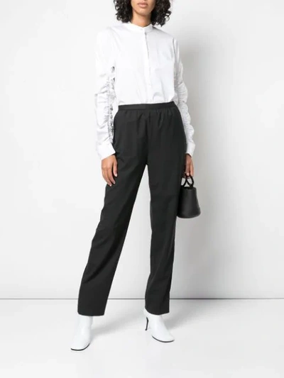 Shop Maison Margiela Straight-leg Tailored Trousers In Black