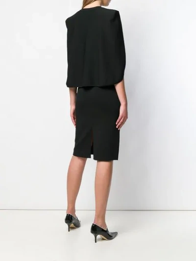 Shop Givenchy V-neck Cape Dress In Black