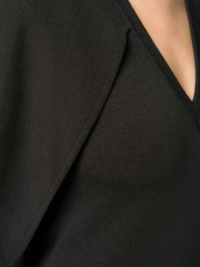 Shop Givenchy V-neck Cape Dress In Black