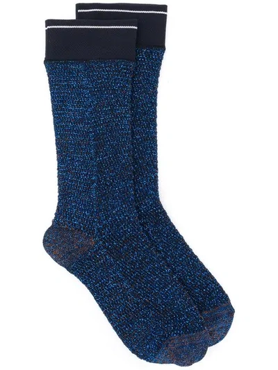 Shop Prada Knitted Socks In Blue