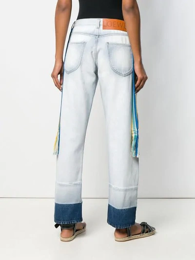 Shop Loewe Striped Bands Straight Jeans In Blue